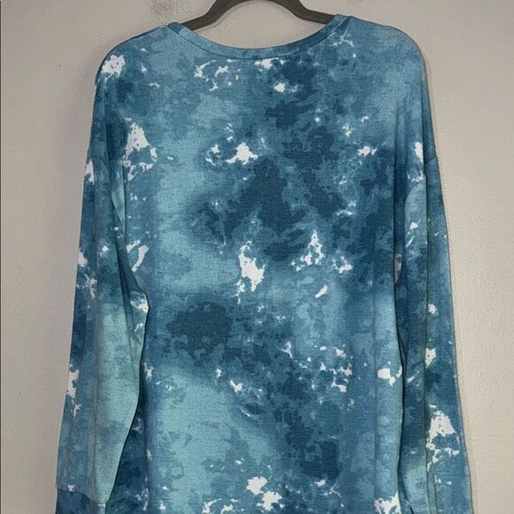 Blue Abstract Sweatshirt with Relaxed Fit - Picture 8 of 9